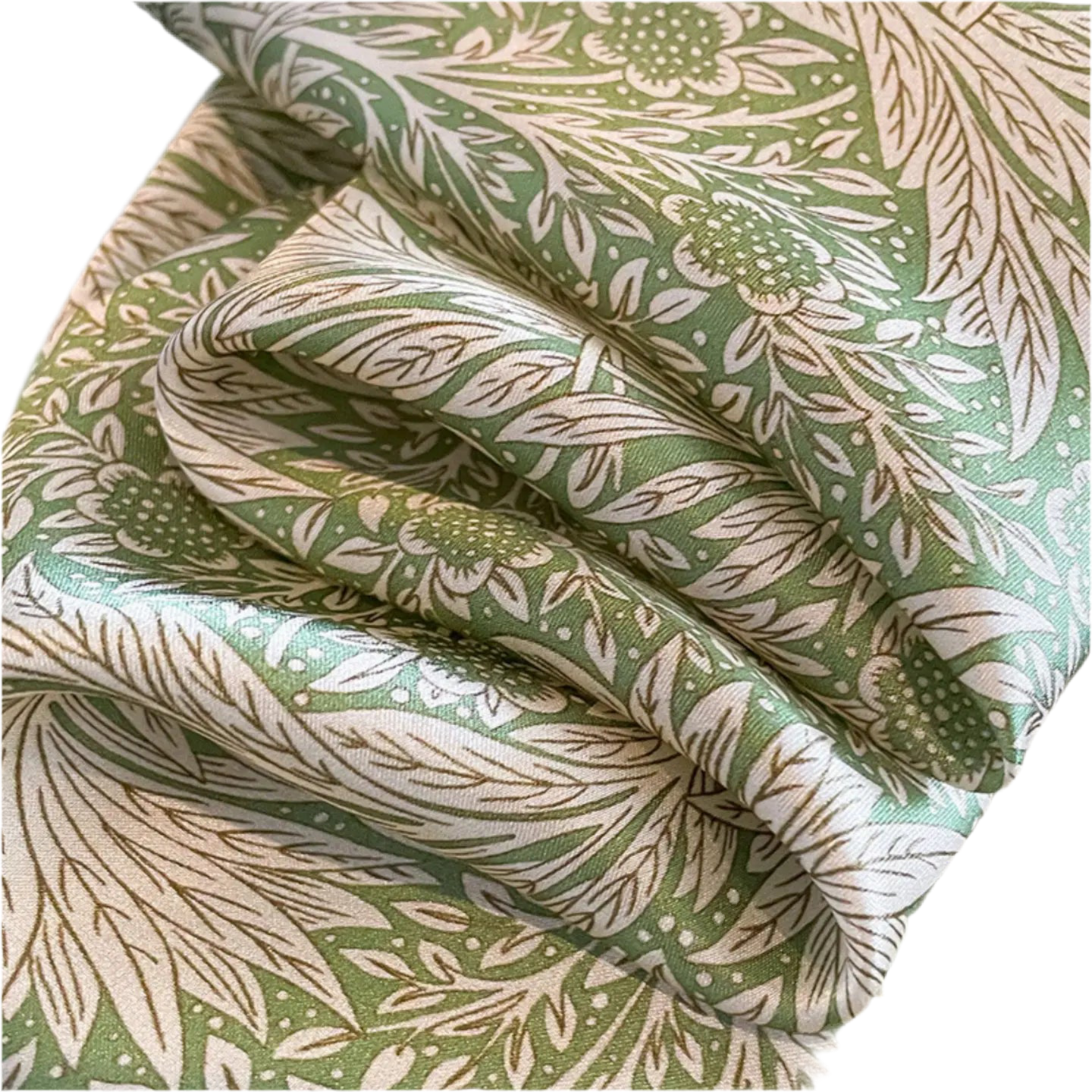 Green Floral Silk Scarf