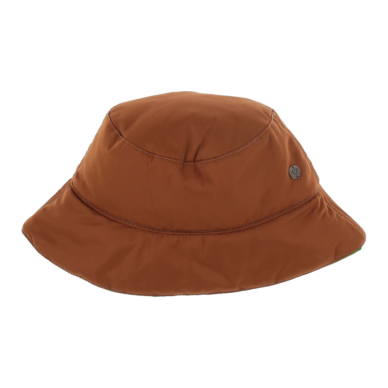 Two Tone Reversible Bucket Hat - Cognac & Green