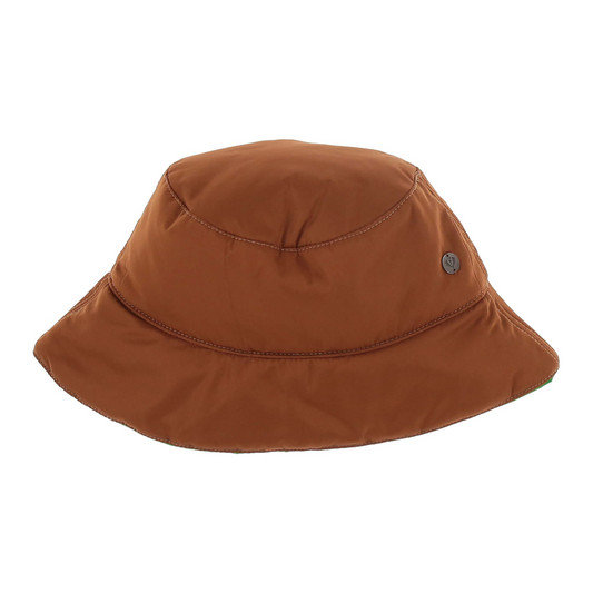 Two Tone Reversible Bucket Hat - Cognac & Green